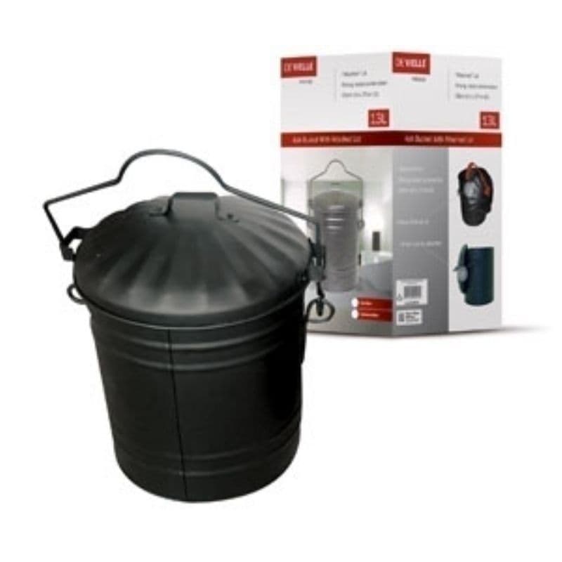 Open Hearth Fireplace Ash Bucket With Shovel At - View #2